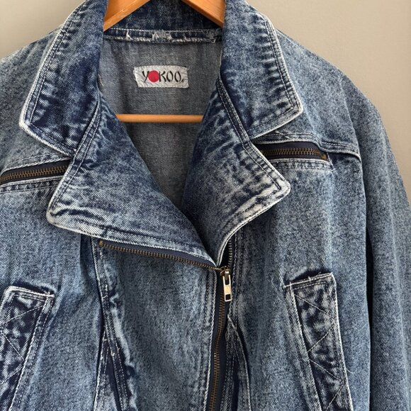 80s Acid Washed Crop Denim Jacket - Picture 9 of 16